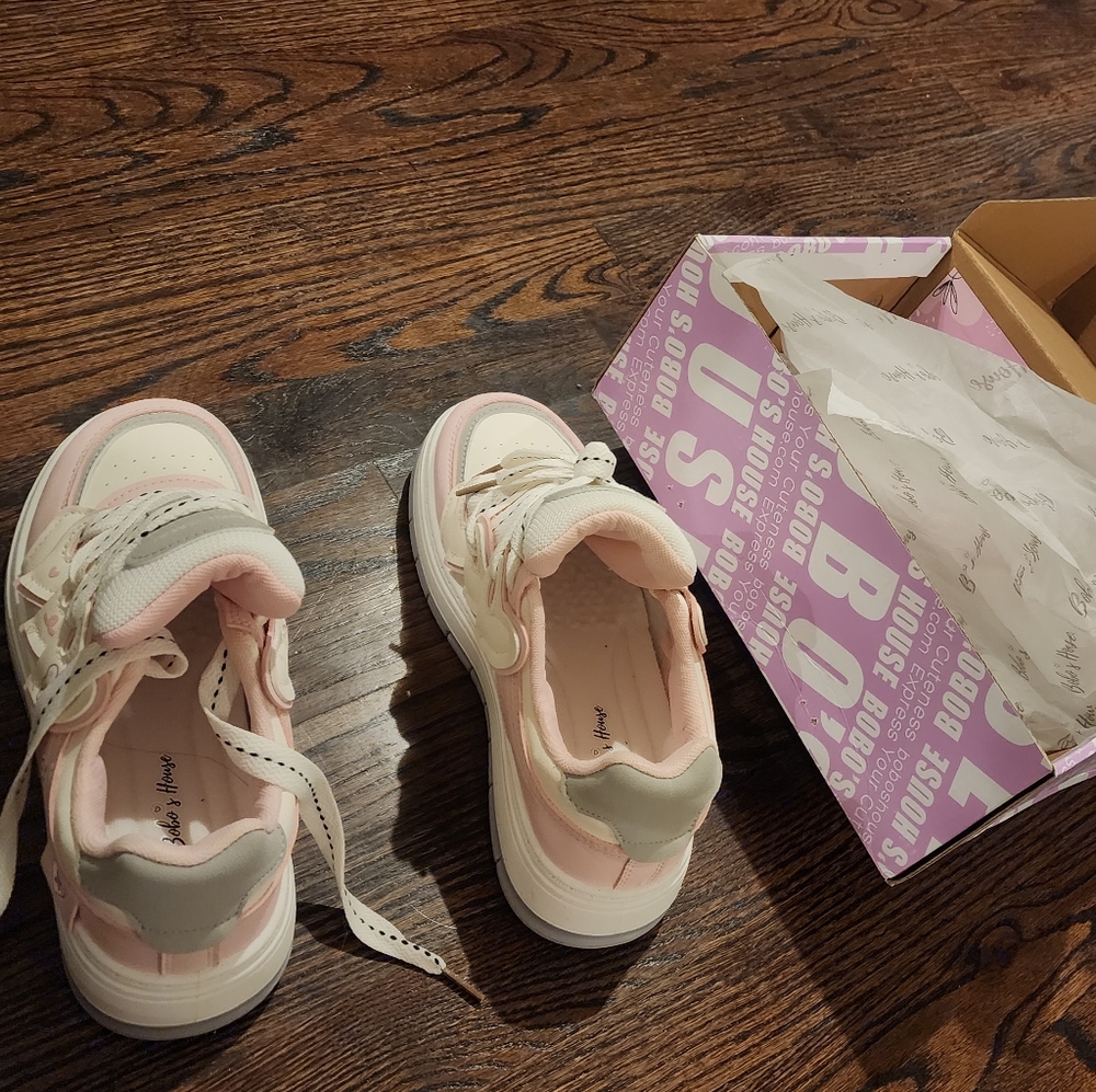 Chunky Pink White Bunny Y2K Shoes - Bobos House